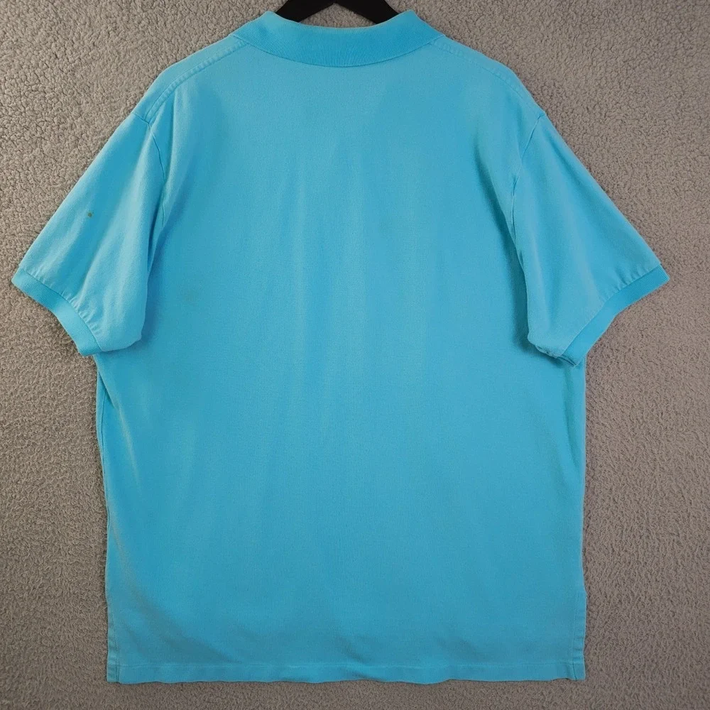 Polo Ralph Lauren Polo Shirt Mens XXL Blue Pique Knit Grunge Stained Outdoors